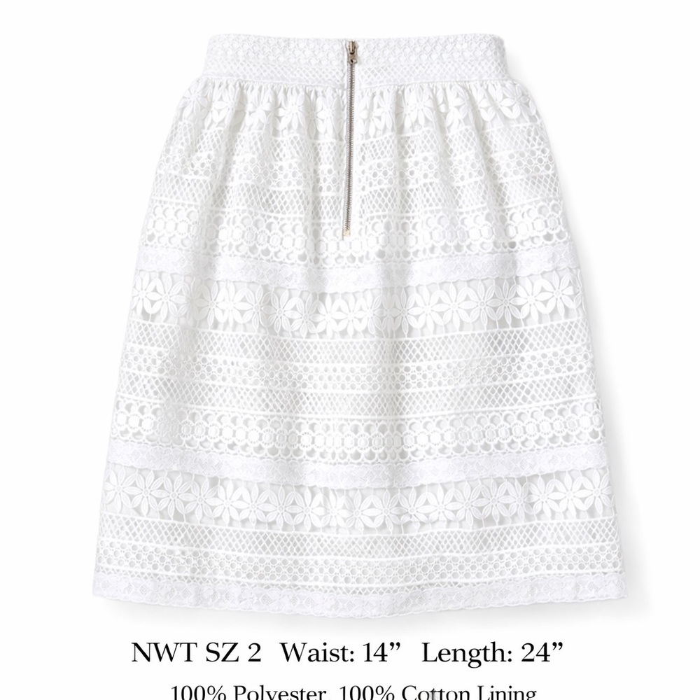 NWT Burberry Lace A-Line Skirt – White (Size 2) - Picture 3 of 4